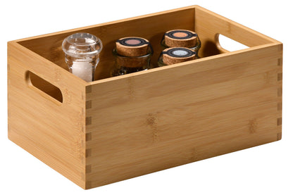 KESPER Stapelkiste 57411 aus FSC zertifiziertem Bambus / Allzweckkiste 28,5 x 18,5 x 13 cm / Holzkiste