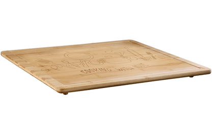 KESPER 58598-13 Schneide- und Abdeckplatte Motiv COOKING WITH LOVE aus Bambus / Herdabdeckplatte / Schneidbrett