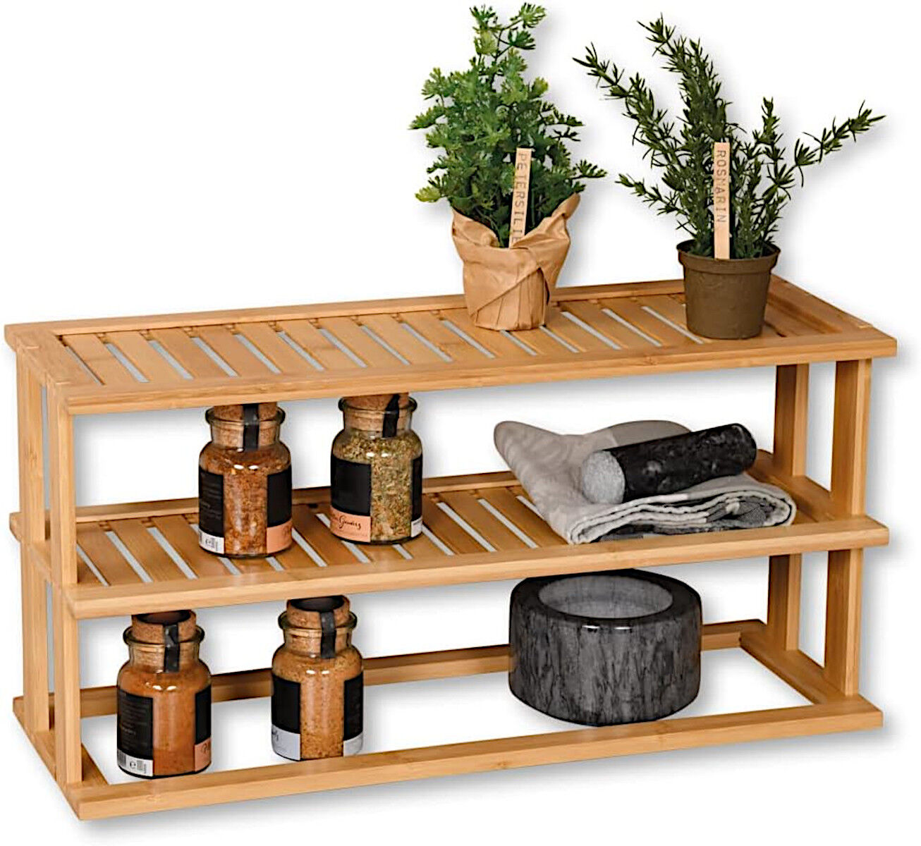 KESPER Küchenregal 58806 aus FSC-zertifiziertem Bambus / Ablagefläche