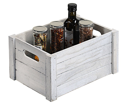 KESPER Aufbewahrungsbox 66451 aus Pappel-Sperrholz, Antik weiß / Allzweckkiste 30,5 x 20,5 x 16 cm / Holzkiste
