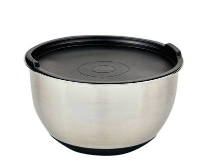 KESPER Rührschüssel 18 cm aus Edelstahl mit Deckel und Silikonboden / Edelstahlschüssel