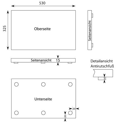 PE-Kunststoff-Schneidbrett GN 1/1 in verschiedenen Farben und 15 mm stark / HACCP-Konzept / Gastronorm / Schneidebrett / Profi-Schneidbrett / Kunststoff-Schneidbrett / Schneideunterlage