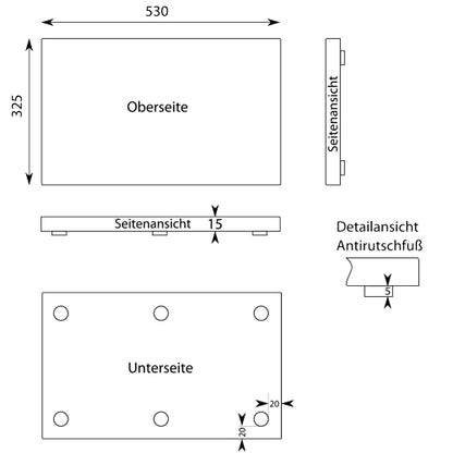PE-Kunststoff-Schneidbrett GN 1/1 in verschiedenen Farben und 15 mm stark / HACCP-Konzept / Gastronorm / Schneidebrett / Profi-Schneidbrett / Kunststoff-Schneidbrett / Schneideunterlage