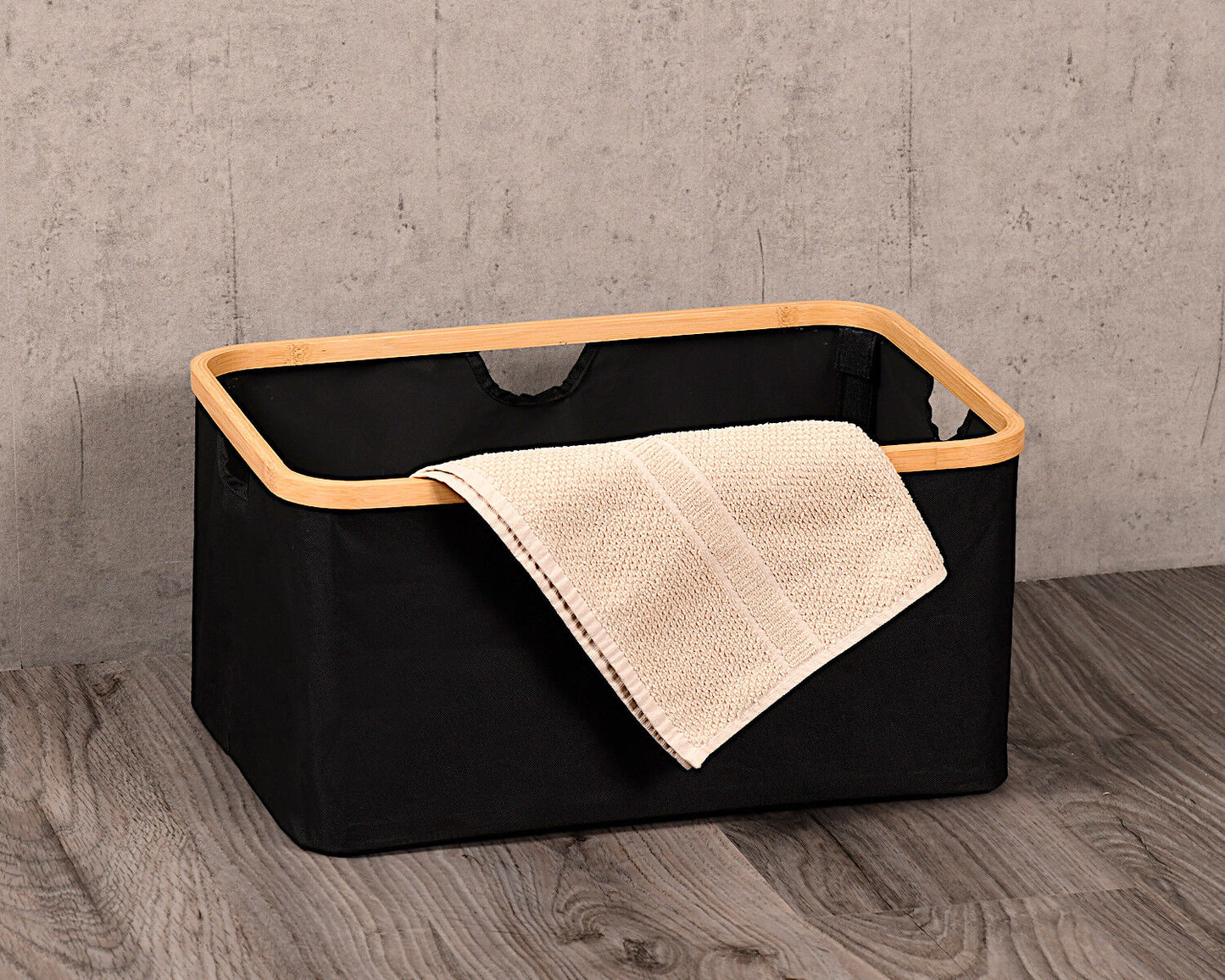 KESPER Aufbewahrungskorb aus recyceltem Polyester und Bambus / Korb