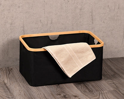 KESPER Aufbewahrungskorb aus recyceltem Polyester und Bambus / Korb
