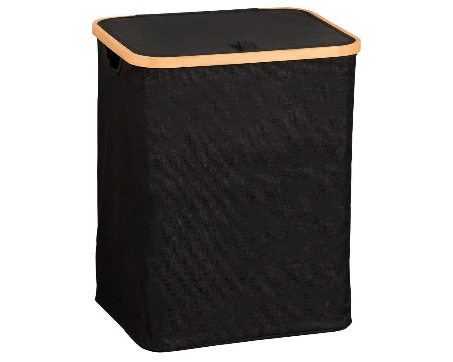 KESPER Wäschesammler aus recyceltem Polyester und Bambus / Wäschekorb