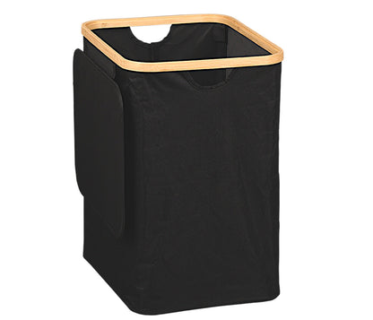 KESPER Wäschesammler aus recyceltem Polyester und Bambus / Wäschekorb