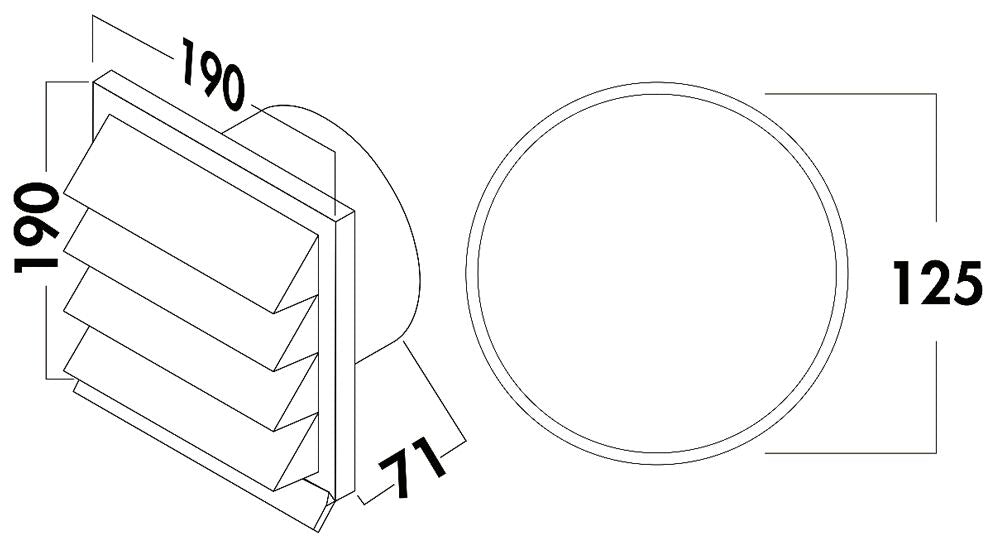 K-JAL 125 Außenjalousie mit Rückstauklappe / Compair flow (System Ø 125) – Bild 2