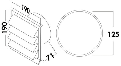 K-JAL 125 Außenjalousie mit Rückstauklappe / Compair flow (System Ø 125) – Bild 2