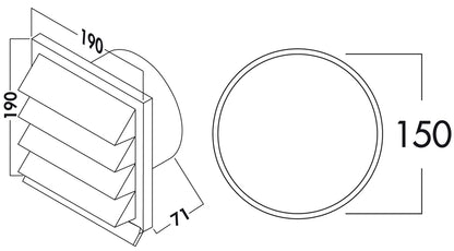 K-JAL 150 Außenjalousie / Compair flow (System Ø 150)