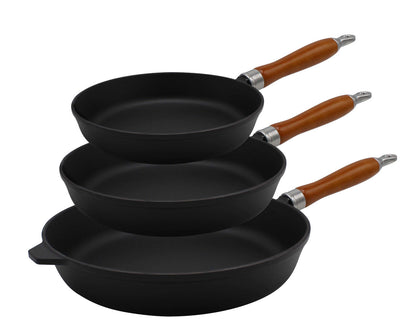 Karl Krüger Gusspfanne RUSTICA mit Griff aus Kirschholz