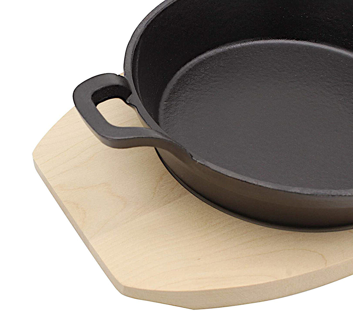 Karl Krüger Eisenguss-Servierpfanne Ø 18 cm mit Holzteller Serie TOLEDO