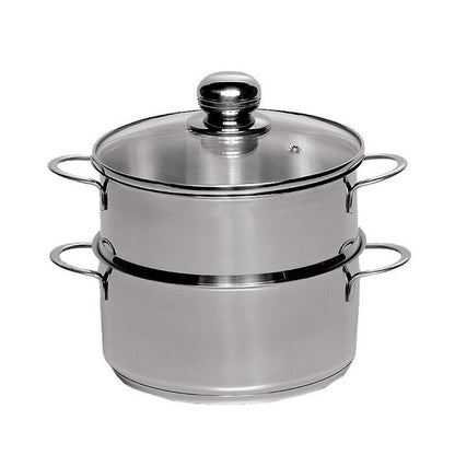 Karl Krüger KEC16 Kartoffeldämpfer Edelstahl mit Glasdeckel 16 cm / Gemüse-Dünster / INDUKTION