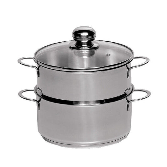 Karl Krüger KEC16 Kartoffeldämpfer Edelstahl mit Glasdeckel 16 cm / Gemüse-Dünster / INDUKTION