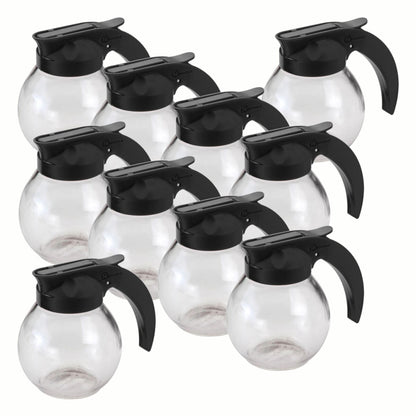 10er SET METALTEX 252917080 Milk Allzweckgiesser / Milchkännchen rund, 160 ml, mit schwarzem Deckel