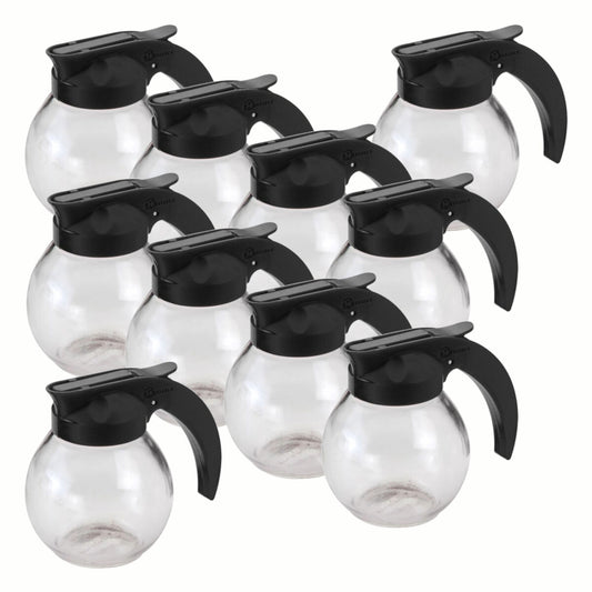 10er SET METALTEX 252917080 Milk Allzweckgiesser / Milchkännchen rund, 160 ml, mit schwarzem Deckel