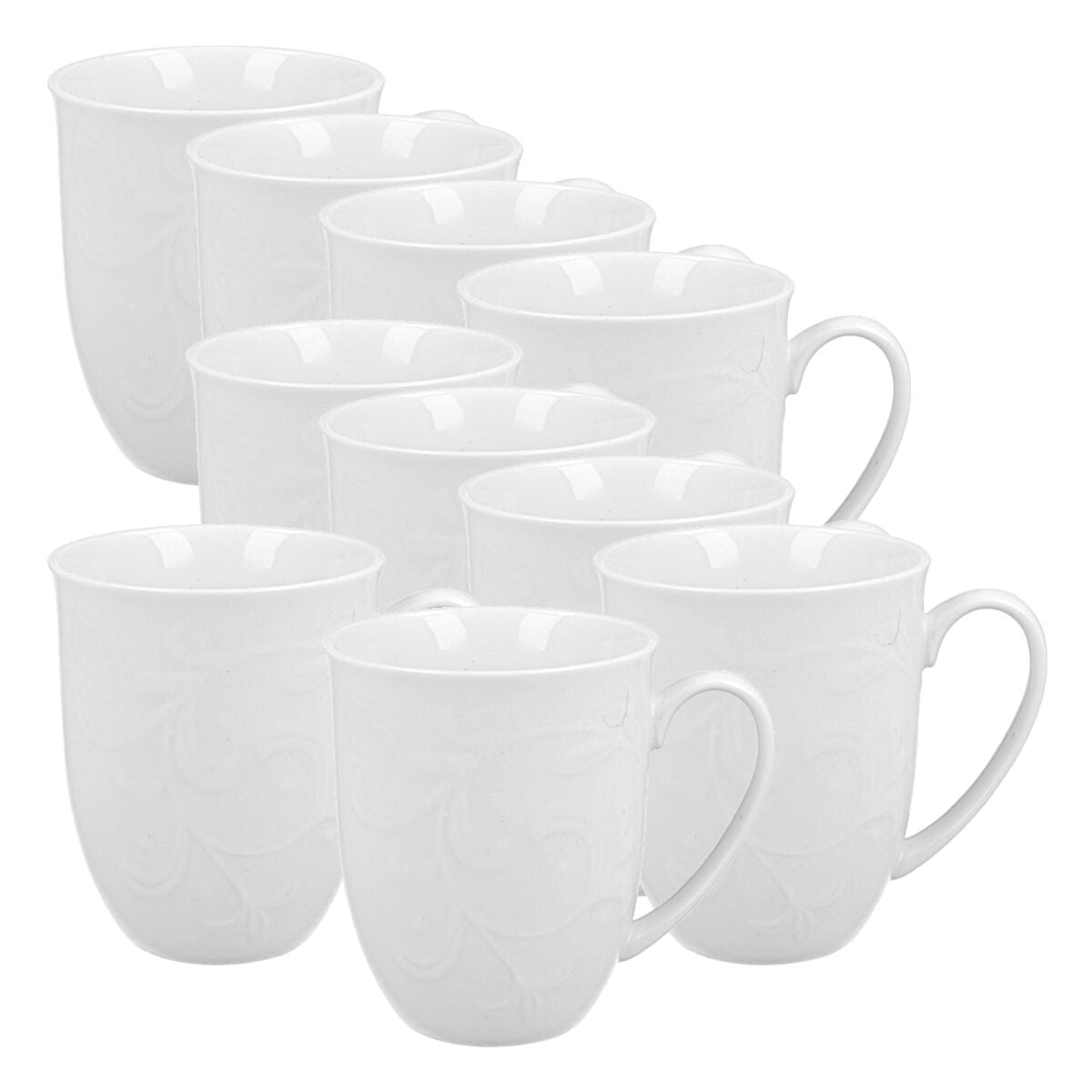 10er SET DUO WHITE Becher 300 ml HEMINGWAY New Bone China Porzellan