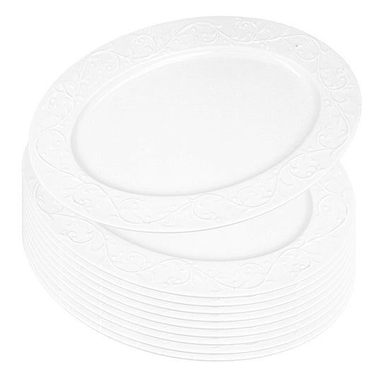 10er SET DUO WHITE Servierplatte 35 cm HEMINGWAY New Bone China Porzellan
