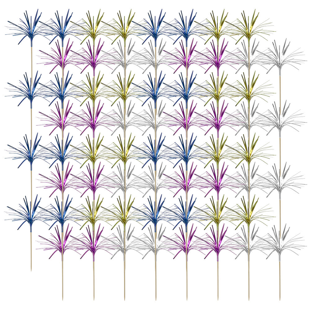 10er SET METALTEX 257816080 Deko-Picker "Feuerwerk", 24 Stück / Partypicker