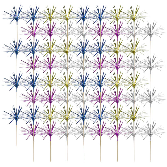 10er SET METALTEX 257816080 Deko-Picker "Feuerwerk", 24 Stück / Partypicker