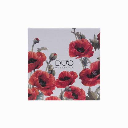 DUO Flowers Classic Dessertteller 2er Set CLASSIC POPPIES aus New Bone China Porzellan – Bild 2