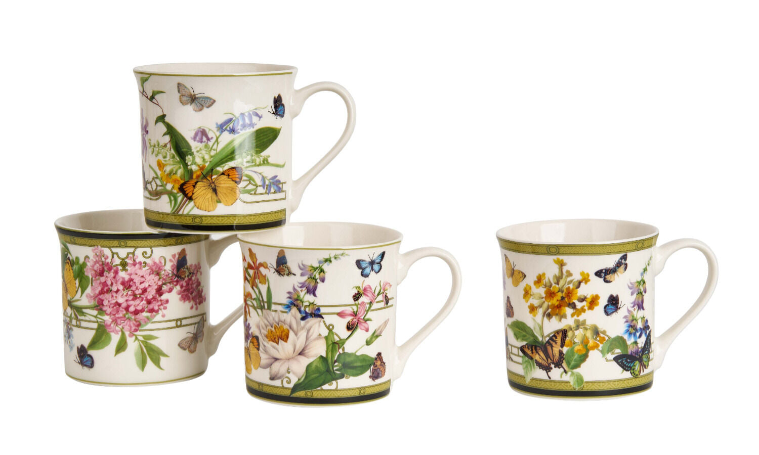 DUO 4er-Set Becher FLORAL RHAPSODY, 400 ml, New Bone China Porzellan, in Geschenkbox – Bild 3