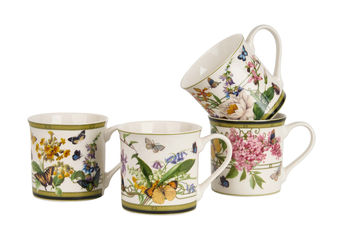 DUO 4er-Set Becher FLORAL RHAPSODY, 400 ml, New Bone China Porzellan, in Geschenkbox – Bild 4