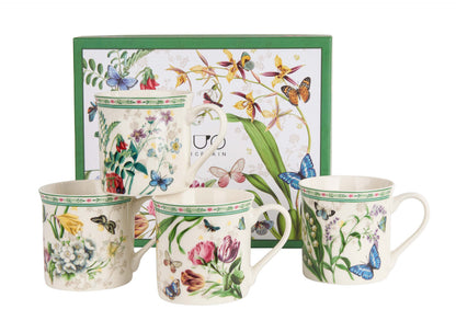 DUO 4er-Set Becher FLOWER DREAM, 400 ml, New Bone China Porzellan, in Geschenkbox – Bild 2