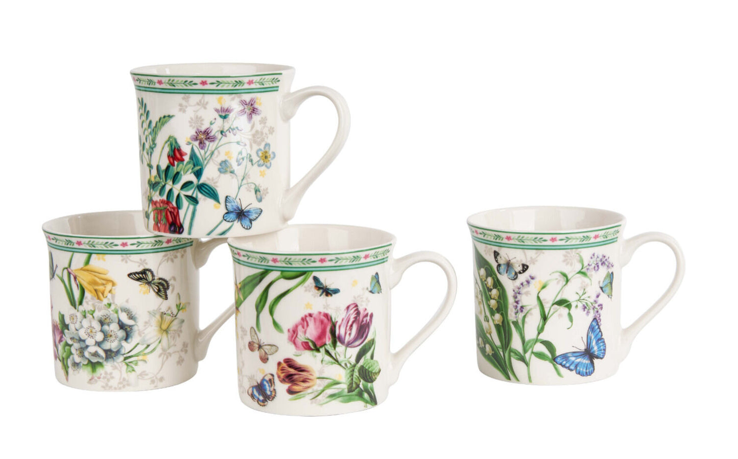 DUO 4er-Set Becher FLOWER DREAM, 400 ml, New Bone China Porzellan, in Geschenkbox – Bild 3