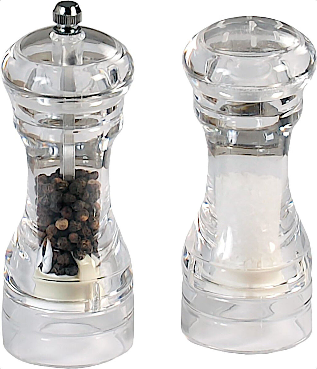 KESPER Set Pfeffermühle und Salzstreuer aus Acryl, Höhe: 14 cm