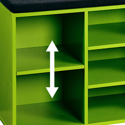 KESPER Schuhschrank / Sitzbank 15982-13 in grün mit Sitzkissen / Flurregal