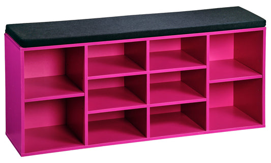 KESPER Schuhschrank / Sitzbank 15984-13 in pink mit Sitzkissen / Flurregal