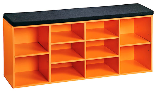 KESPER Schuhschrank / Sitzbank 15985-13 in orange mit Sitzkissen / Flurregal