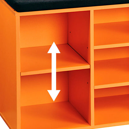 KESPER Schuhschrank / Sitzbank 15985-13 in orange mit Sitzkissen / Flurregal