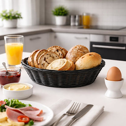 KESPER 17623 Brot- und Obstkorb, Kunststoff, schwarz, 24 x 20 x 6 cm