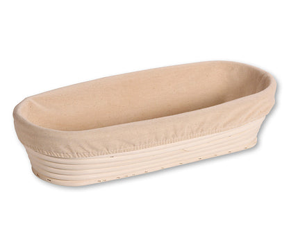 KESPER 19633 Brot- & Gärkorb aus Rattan, oval, 35 x 15 cm, Textilfutter abnehmbar / Gärkörbchen