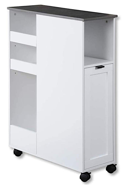 KESPER Nischenregal 24850-13 Spanplatte weiß mit Lenkrollen / Servierwagen