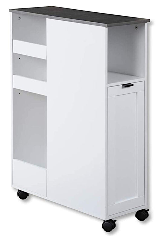 KESPER Nischenregal 24850-13 Spanplatte weiß mit Lenkrollen / Servierwagen