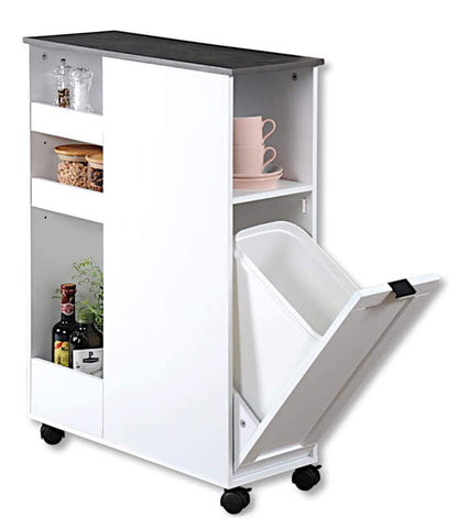 KESPER Nischenregal 24850-13 Spanplatte weiß mit Lenkrollen / Servierwagen