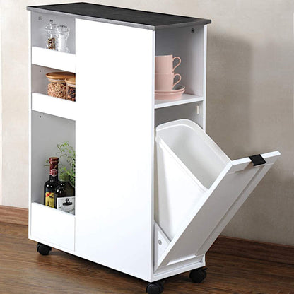 KESPER Nischenregal 24850-13 Spanplatte weiß mit Lenkrollen / Servierwagen