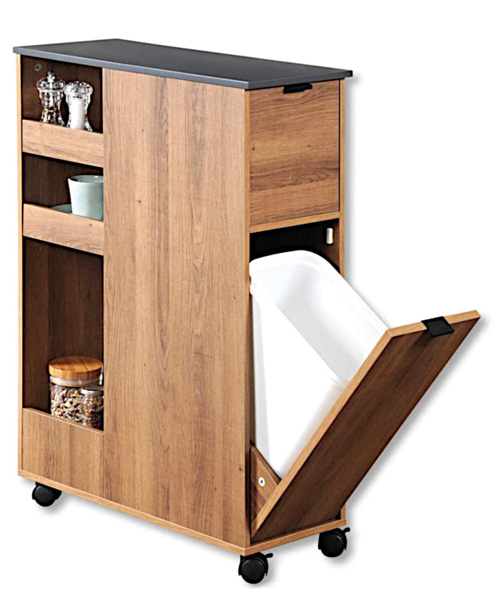 KESPER Nischenregal 24851-13 Spanplatte Holzdekor mit Lenkrollen / Servierwagen