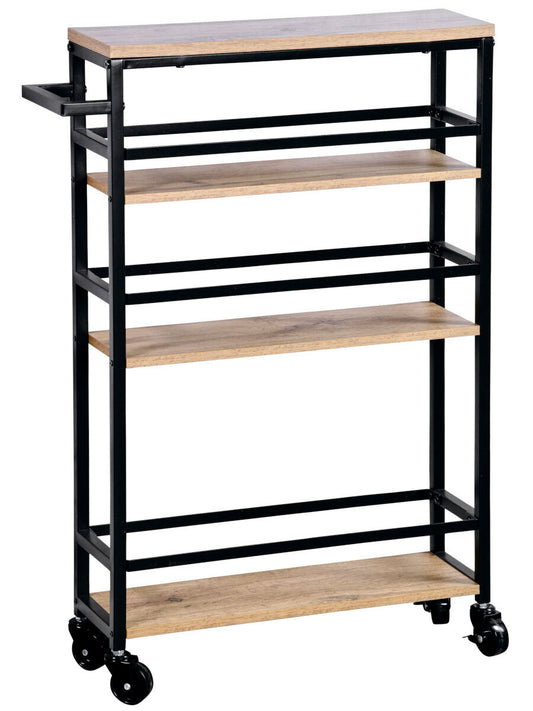 KESPER Nischenwagen 27842 aus Metall und FSC-zertifizierter Spanplatte / Rollregal