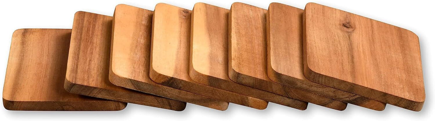Kesper 8er Pack Raclette - Brettchen 10 x 8 cm aus Akazienholz / Untersetzer / Holzbrettchen / Raclettebrettchen