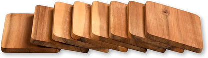Kesper 8er Pack Raclette - Brettchen 10 x 8 cm aus Akazienholz / Untersetzer / Holzbrettchen / Raclettebrettchen