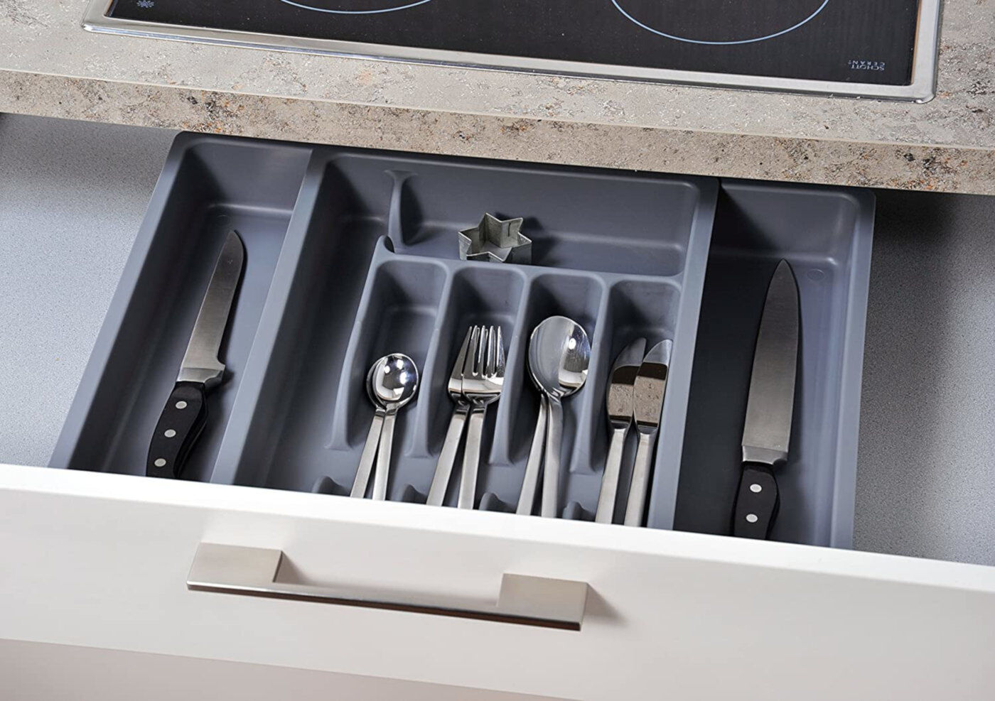 KESPER 30087 Variabler Besteckkasten ausziehbar von 29 - 50 cm / Besteckeinsatz