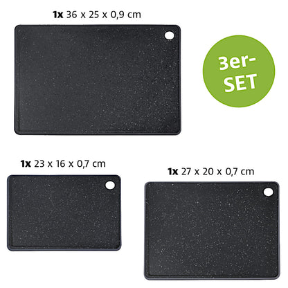 KESPER 30940 Schneidbrett PP im 3er Set mit abfallender Schneidefläche / Schneidebretter