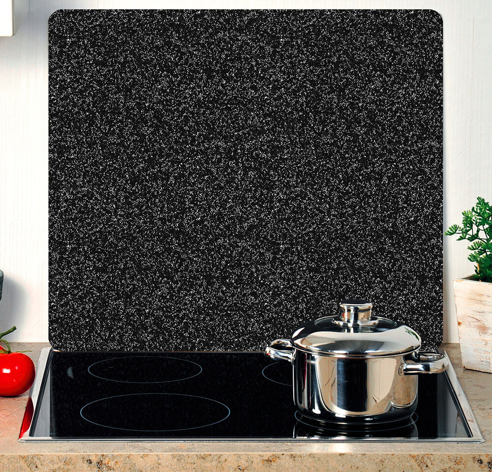 KESPER 36590 Multi-Glasschneideplatte Motiv GRANIT / Herdabdeckplatte / Glasschneidbrett / Glasplatte / Spritzschutz