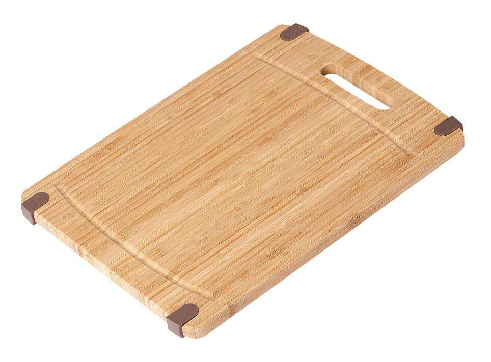KESPER 58131 Schneidebrett aus Bambus mit Rutsch-Stopp 38 x 28 x 1,6 cm / Tranchierbrett / Schneidbrett