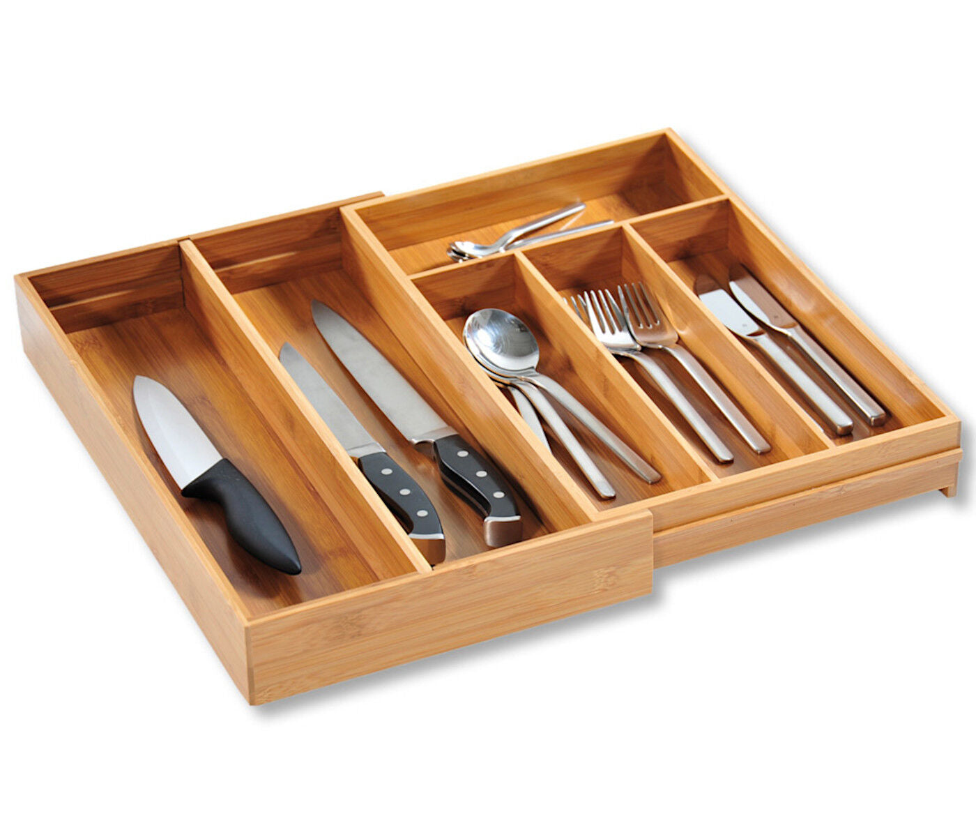 KESPER 5818613 Variabler Besteckkasten Bambus ausziehbar von 26 - 49 cm