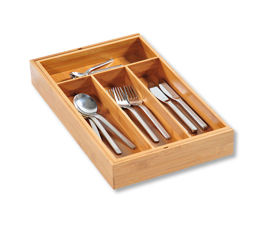 KESPER 5818613 Variabler Besteckkasten Bambus ausziehbar von 26 - 49 cm
